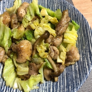 鶏肉とキャベツの香味ポン酢炒め